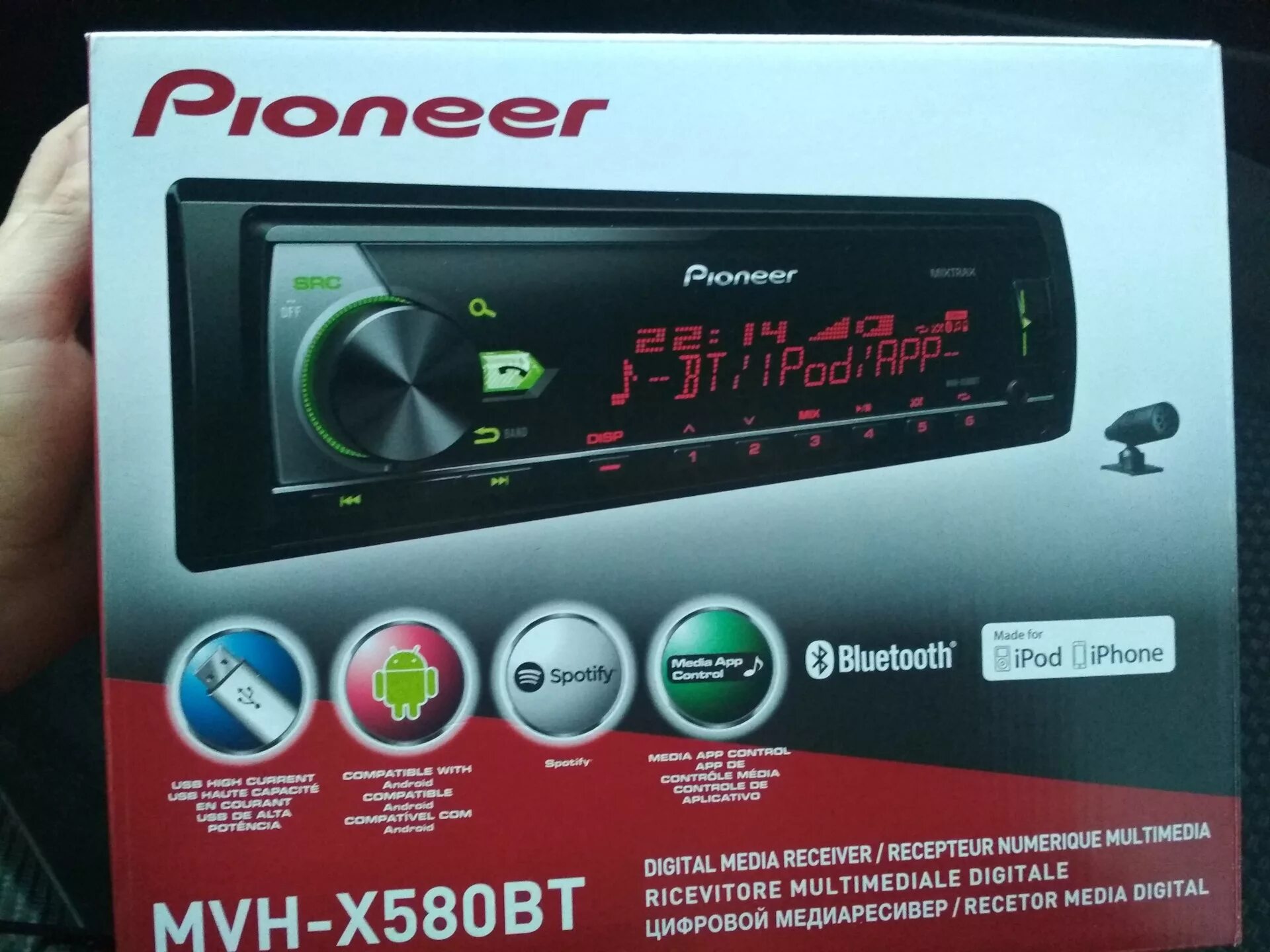 Пионер магнитола как подключить блютуз к телефону Магнитола Pioneer MVH-X580BT - Mitsubishi Lancer IX, 1,6 л, 2006 года автозвук D