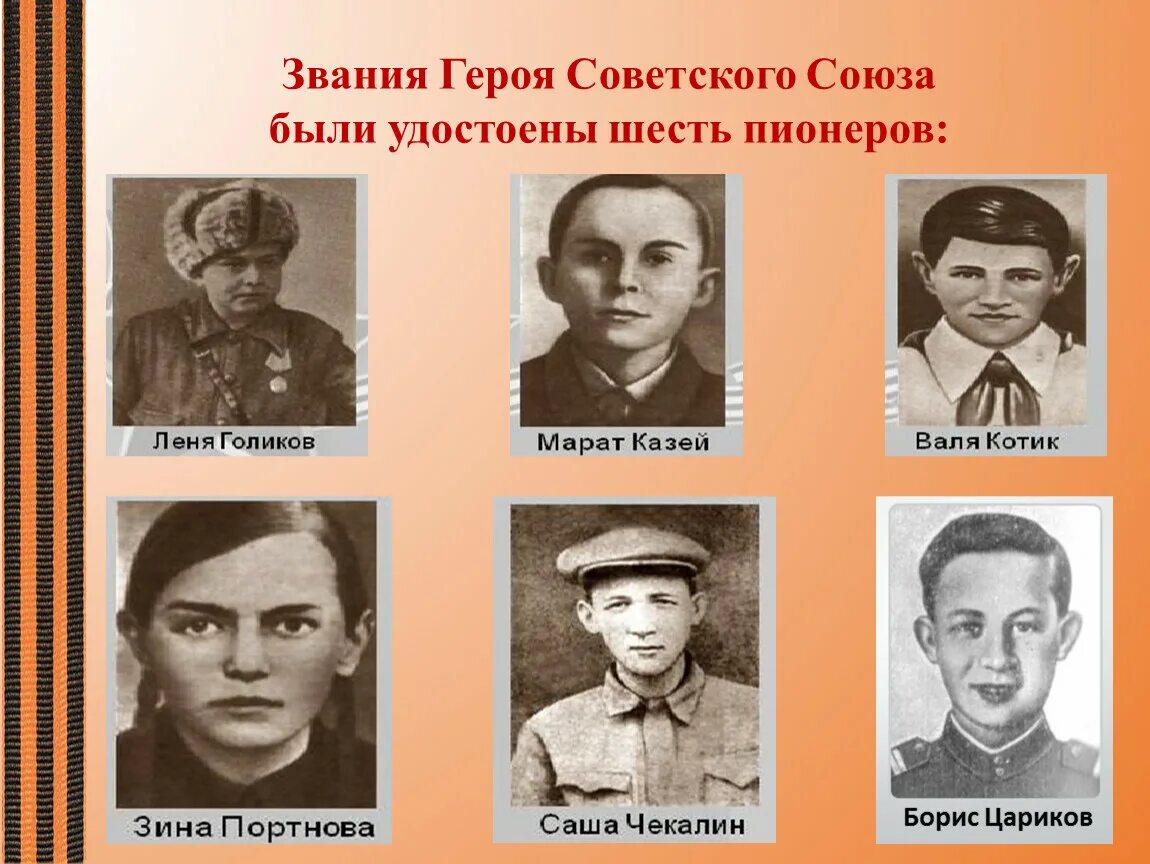 Пионеры герои советского союза фото Презентация "Юные герои СССР в годы ВОв