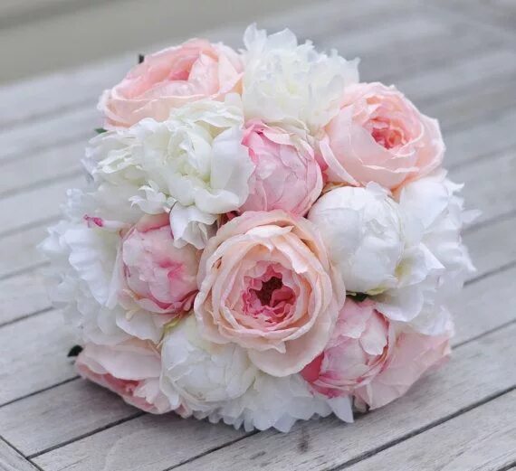 Пионы бело розовые фото Elegant Blush Pink Peony Bridal Bouquet