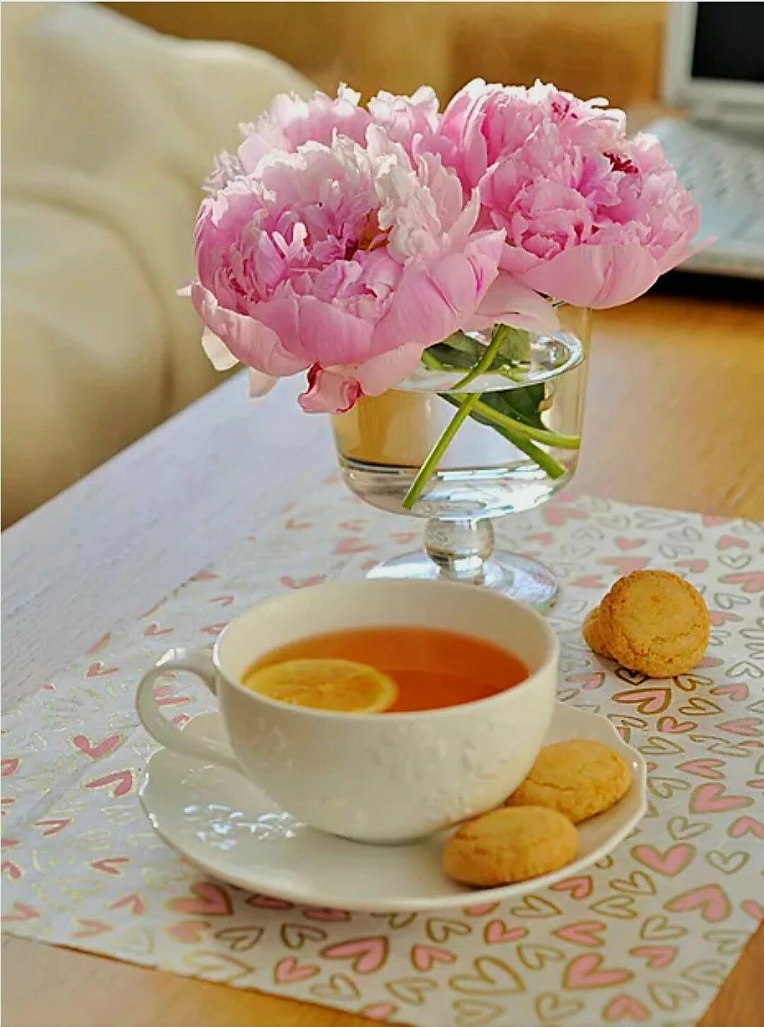 Пионы доброе утро фото Pin by Olya on Открытки in 2024 Tea recipes, Drinking tea, Tea time