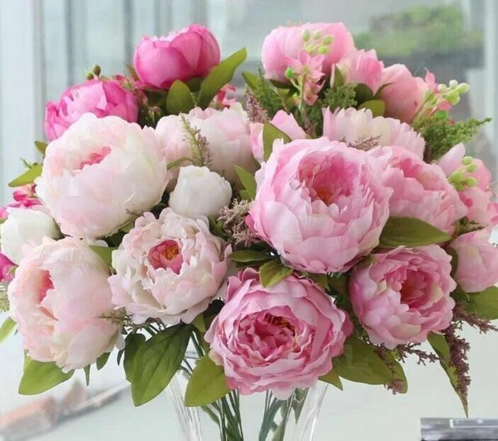 Пионы фото цветов bazmineh.com Fresh wedding flowers, Silk flower bouquets, Flowers bouquet