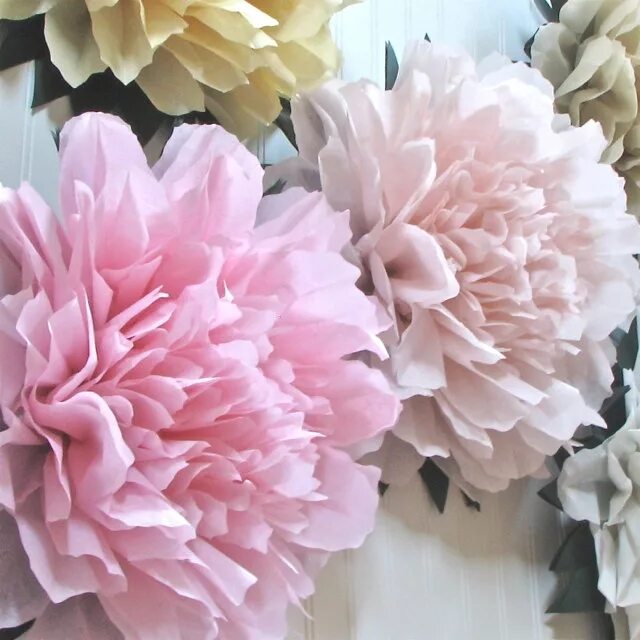 Пионы из бумаги своими руками фото Lucky Peony 5 Giant Tissue Paper Pom Flowers, peonies, hang/wall flower, wedding