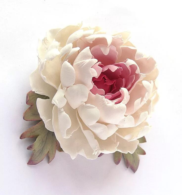 Пионы из фоамирана своими руками фото Elegant Polymer Clay Peony Brooch