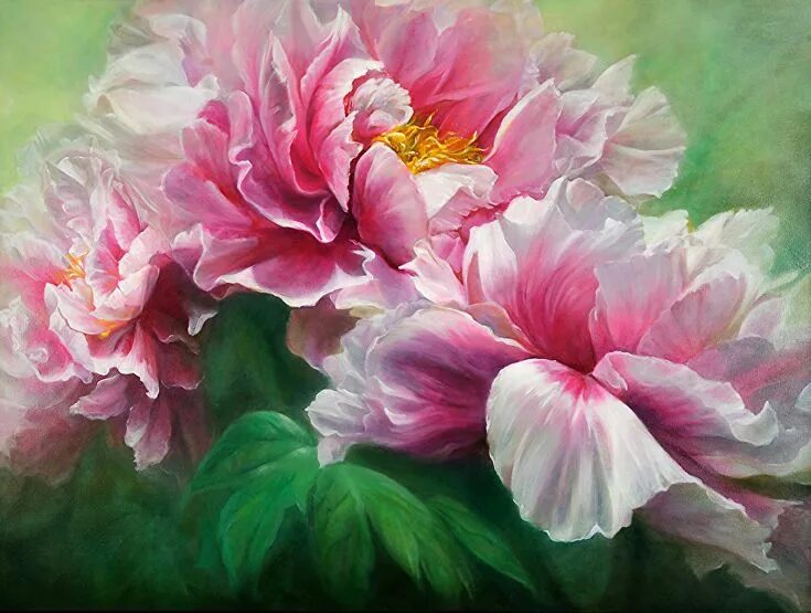 Пионы пастелью фото Pink Peonies by Joyce Lee Peony painting, Flower painting, Floral painting