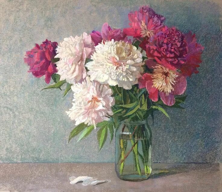 Пионы пастелью фото Ольга Юзькова пастель/pastel on Instagram: "Пионы, пастель 49х47 см. #pastel #pa