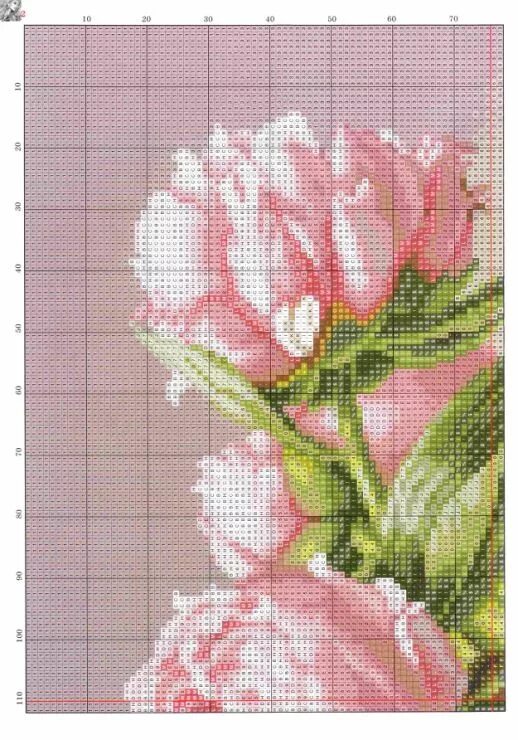 Пионы в вазе схема Gallery.ru / Фото #21 - 12 - 58savinkina Cross stitch flowers, Cross stitch silh
