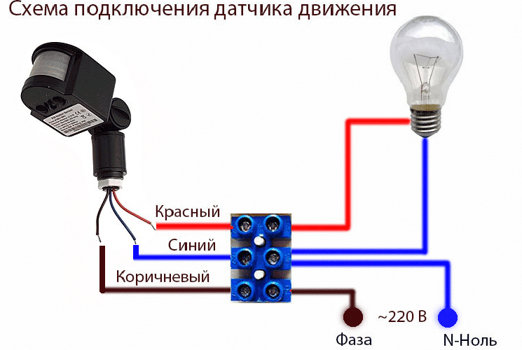 Пир датчик движения схема подключения Датчики движения для включения света: выбор и подключение