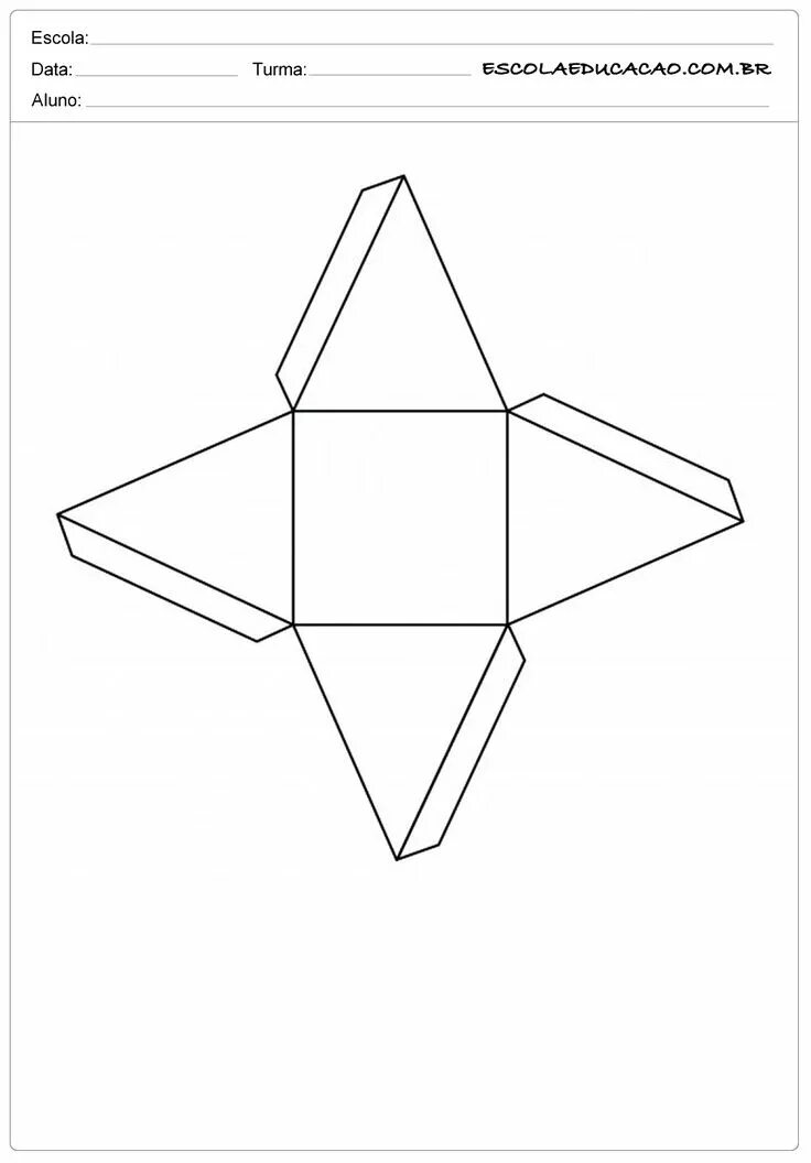 Пирамида своими руками схема Triangulo - Moldes de Caixas de Papel - Escola Educação