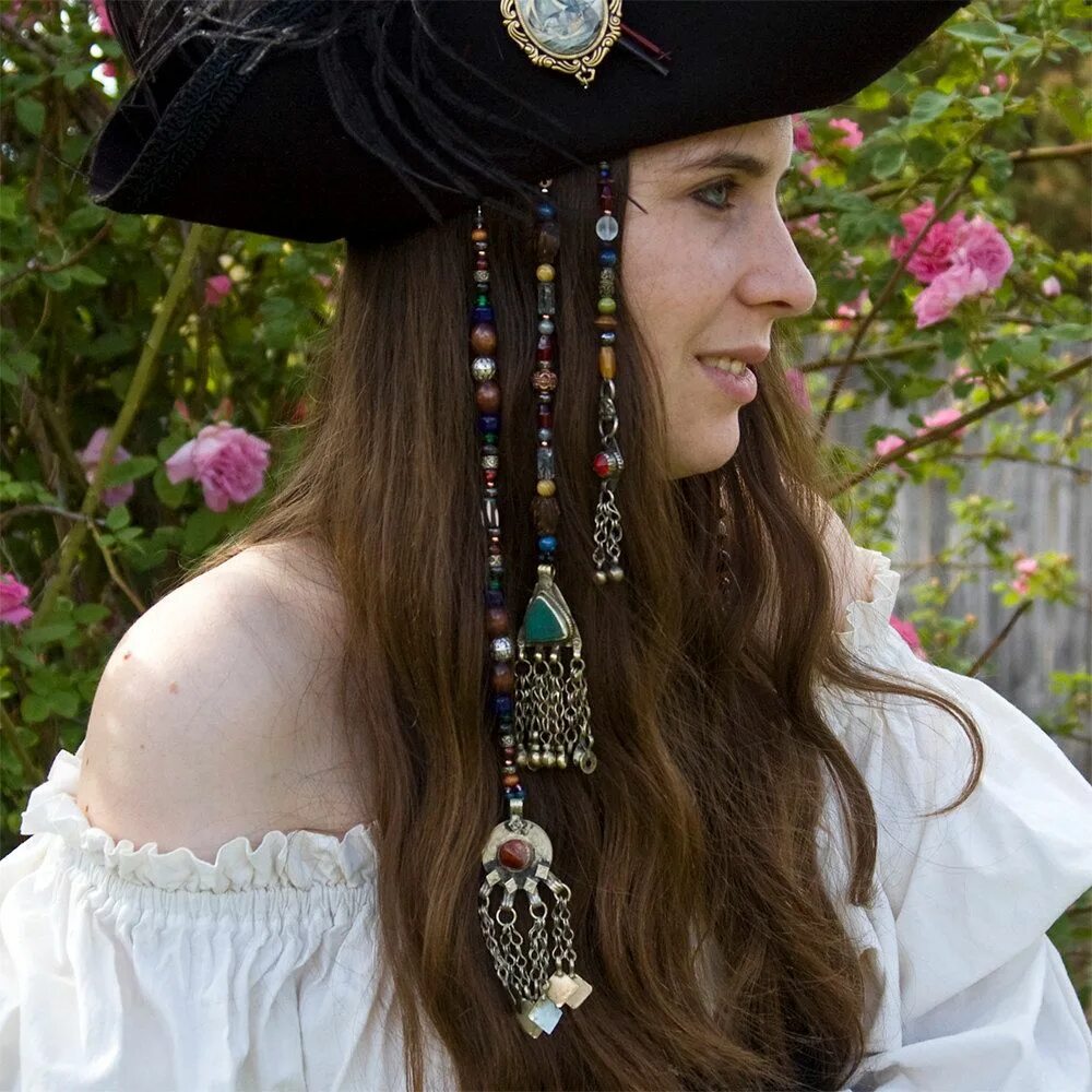 Пиратская прическа для девочки Short Pirate Hair Jewels - Halloween Costume Accessory - Pirate Hair Beads - Ren