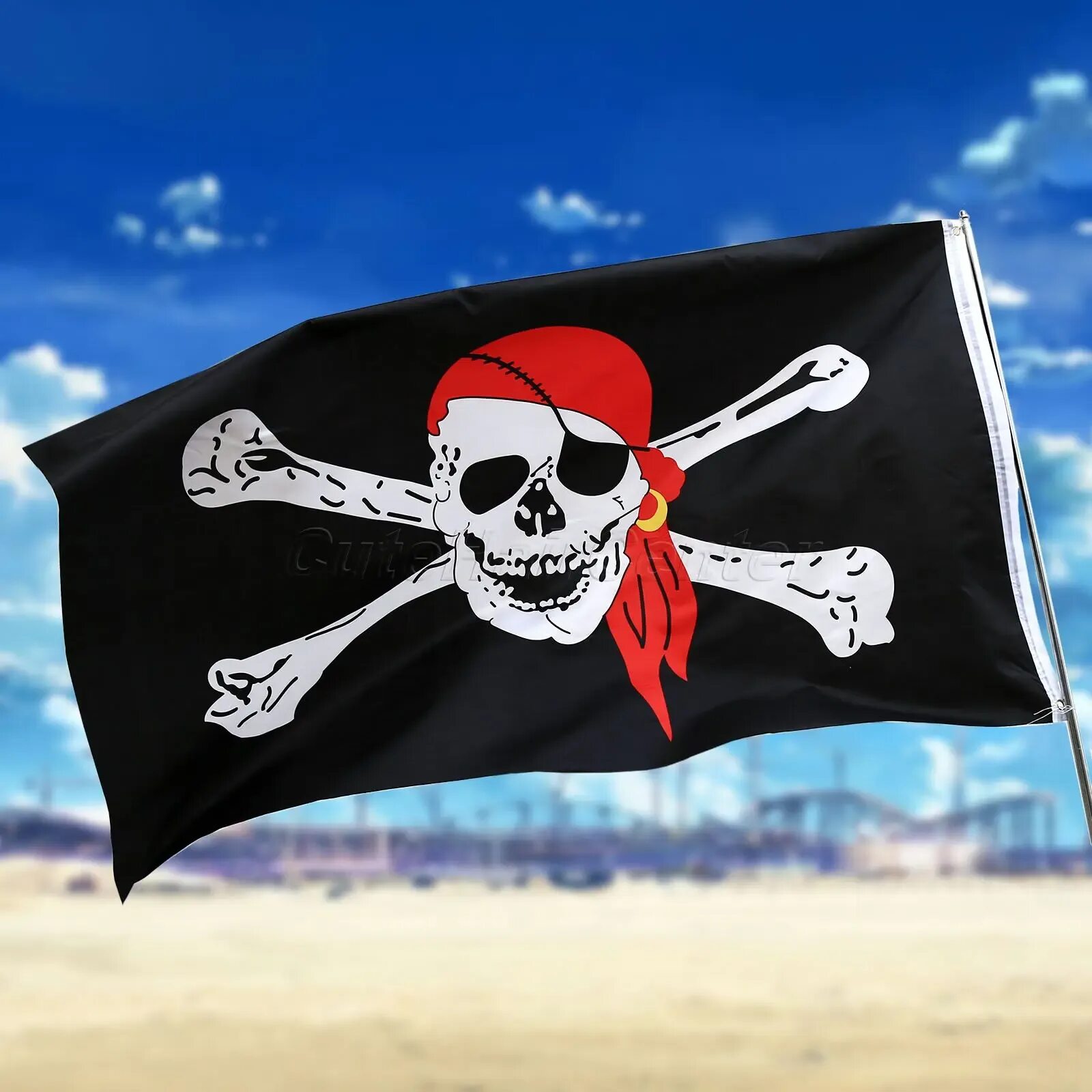 Пиратский флаг фото Fashion Skull Crossbones Pirate Flag Jolly Roger Polyester Hanging Banners Home 