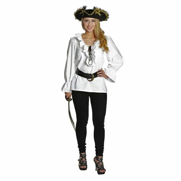 Пиратский стиль женский Piratenbluse weiß für Damen, Stilvolle Rüschen online kaufen en 2019 Disfraces, 