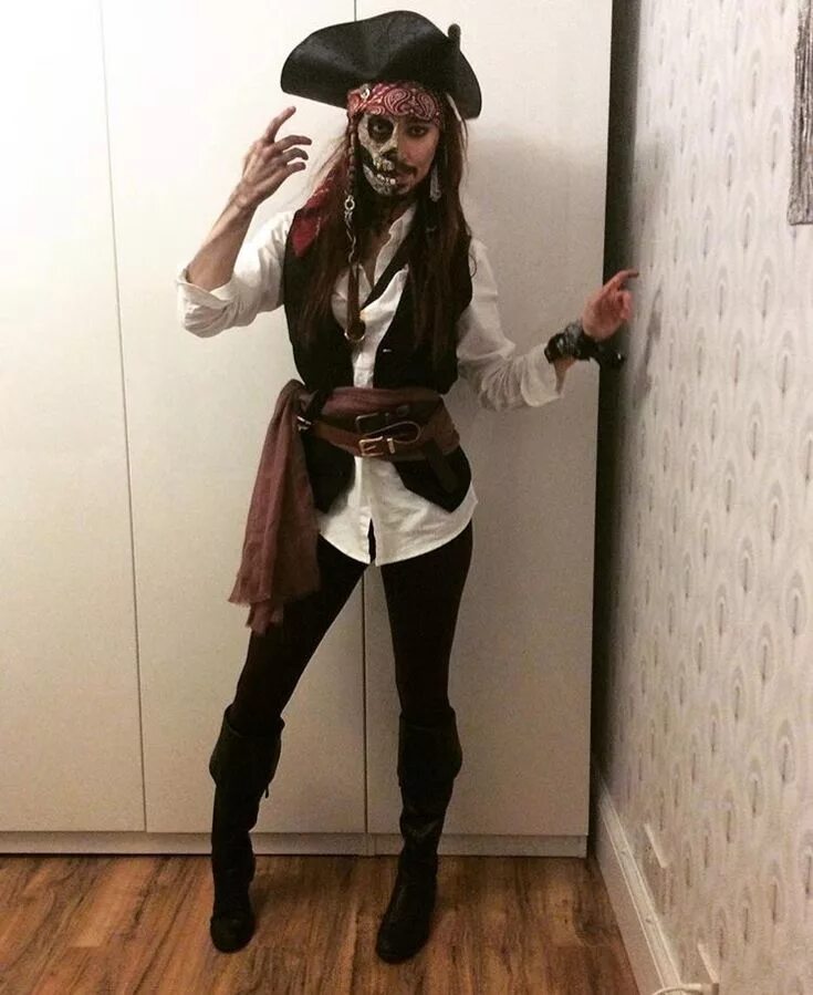 Пиратский стиль женский Captain Jack Sparrow #JackSparrow #Halloween #CurseOfTheBlackPearl #Pirate #Fanc