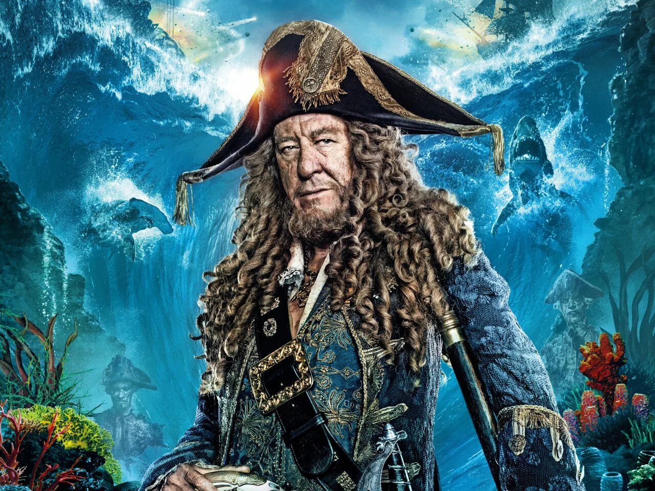 Пираты карибского моря фото пиратов мертвецы Download wallpaper wave, background, ships, corals, fantasy, sharks, Pirates of 