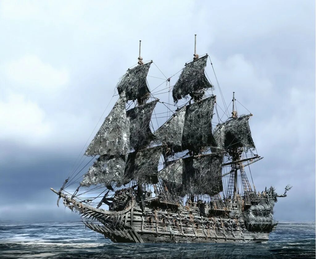 Пираты карибского моря корабли фото Модель корабля Летучий Голландец капитана Дейви Джонса. Фото № 1