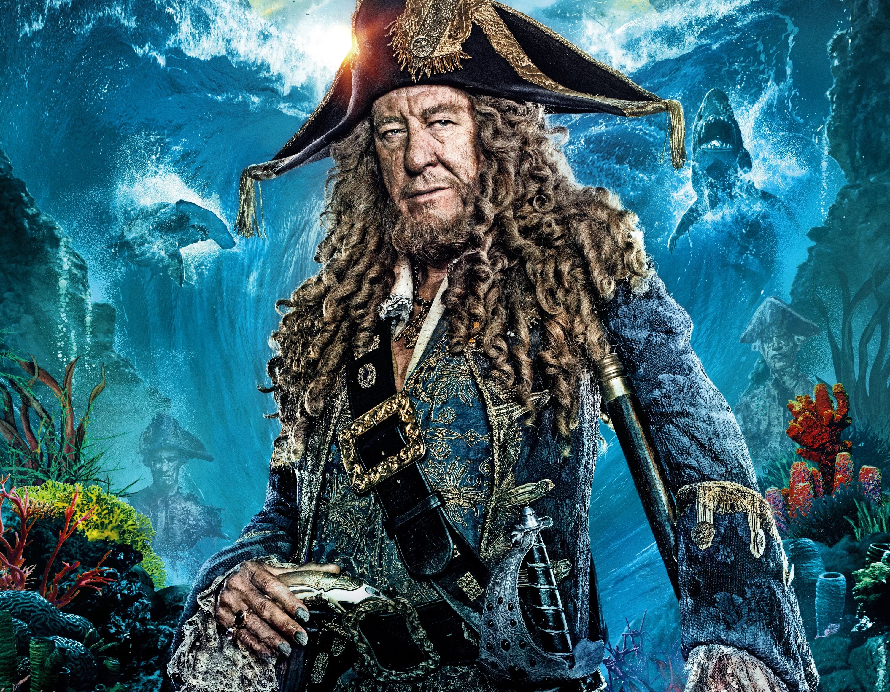 Пираты карибского моря персонажи фото Captain Barbossa the character of the movie Pirates of the Caribbean. Dead men d