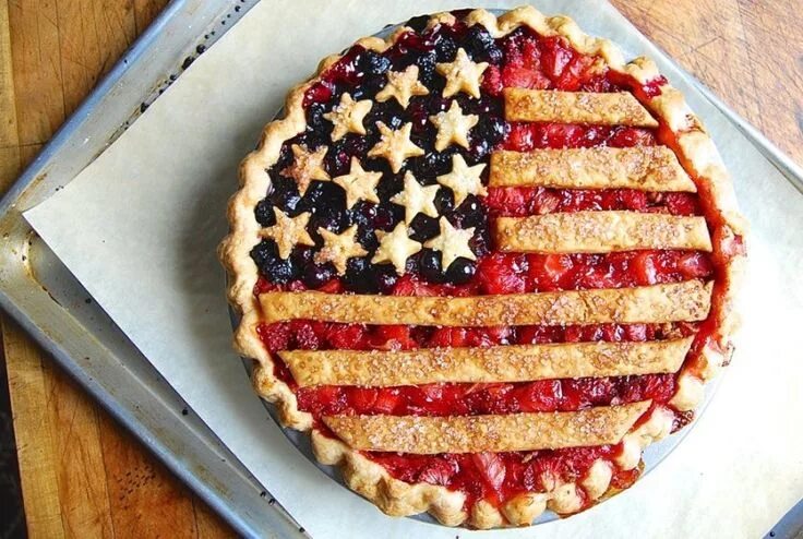 Пирог американский рецепт фото Red, White, and Blue Desserts to Make This 4th of July American flag pie, Desser