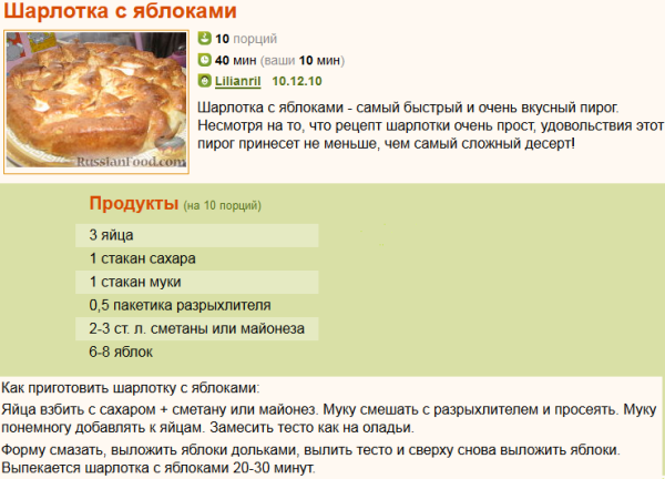 Пирог без молока рецепт с фото Хитрости Шарлотки - Журнал Охотника - ЖЖ