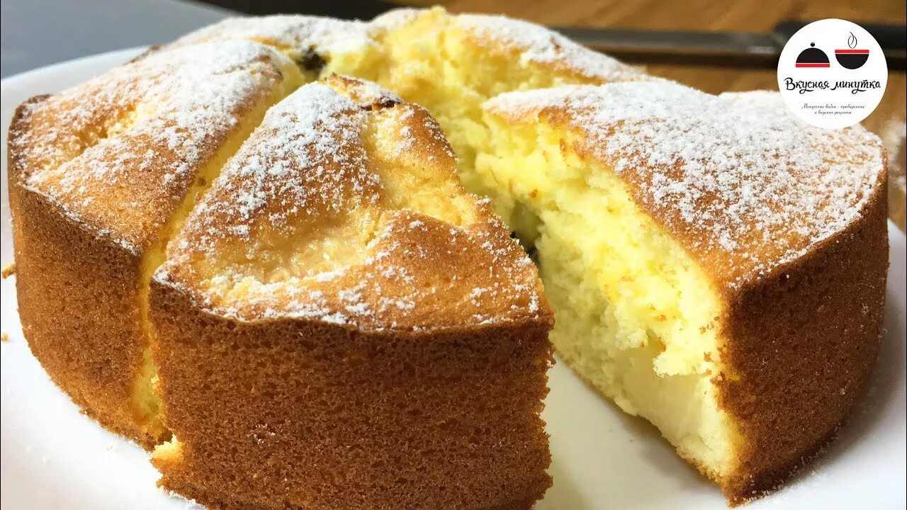 Пирог без начинки рецепт с фото Простейший вкуснейший бисквитный пирог Можно готовить с любыми фруктами Sponge c