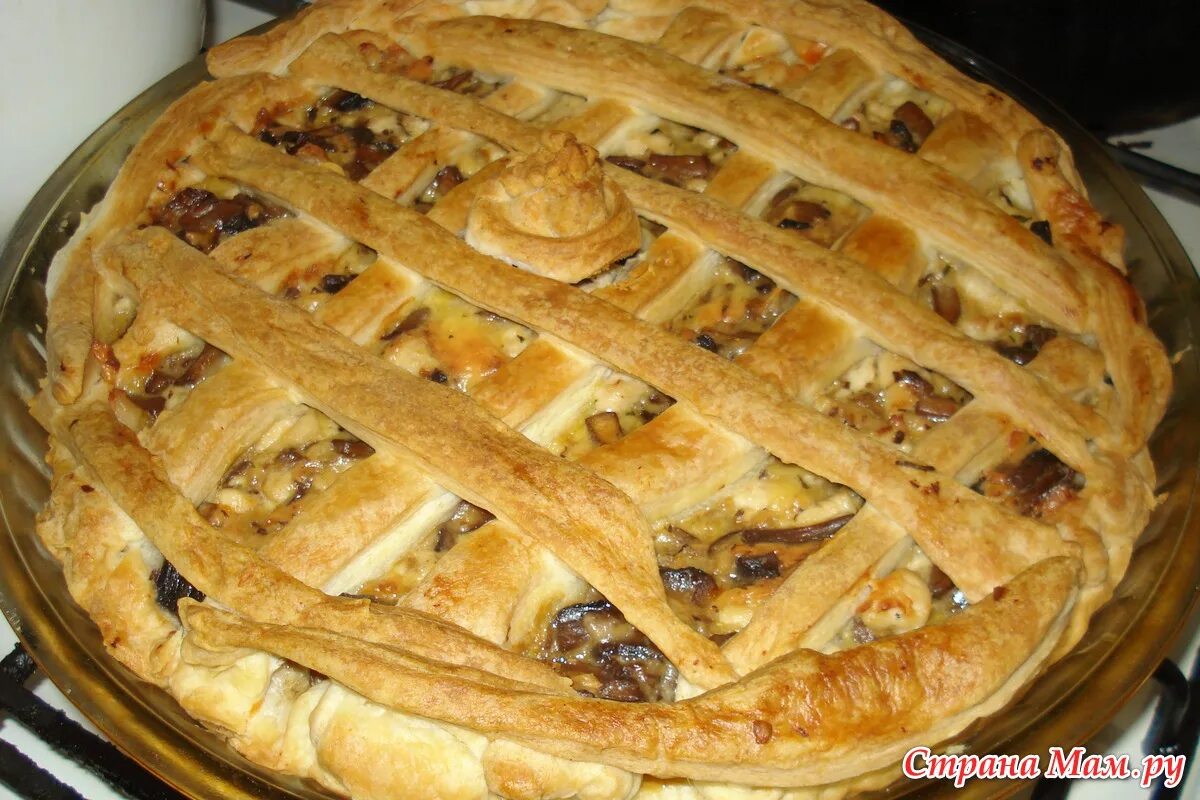 Пирог бездрожжевой с фото пошагово Слоеный пирог с курицей и грибами - Страна Мам