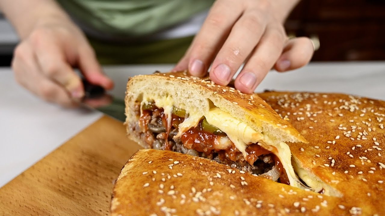 Пирог чизбургер фото Пирог Чизбургер. Много мяса и сыра! Идеальная начинка для пирога! Cheeseburger p