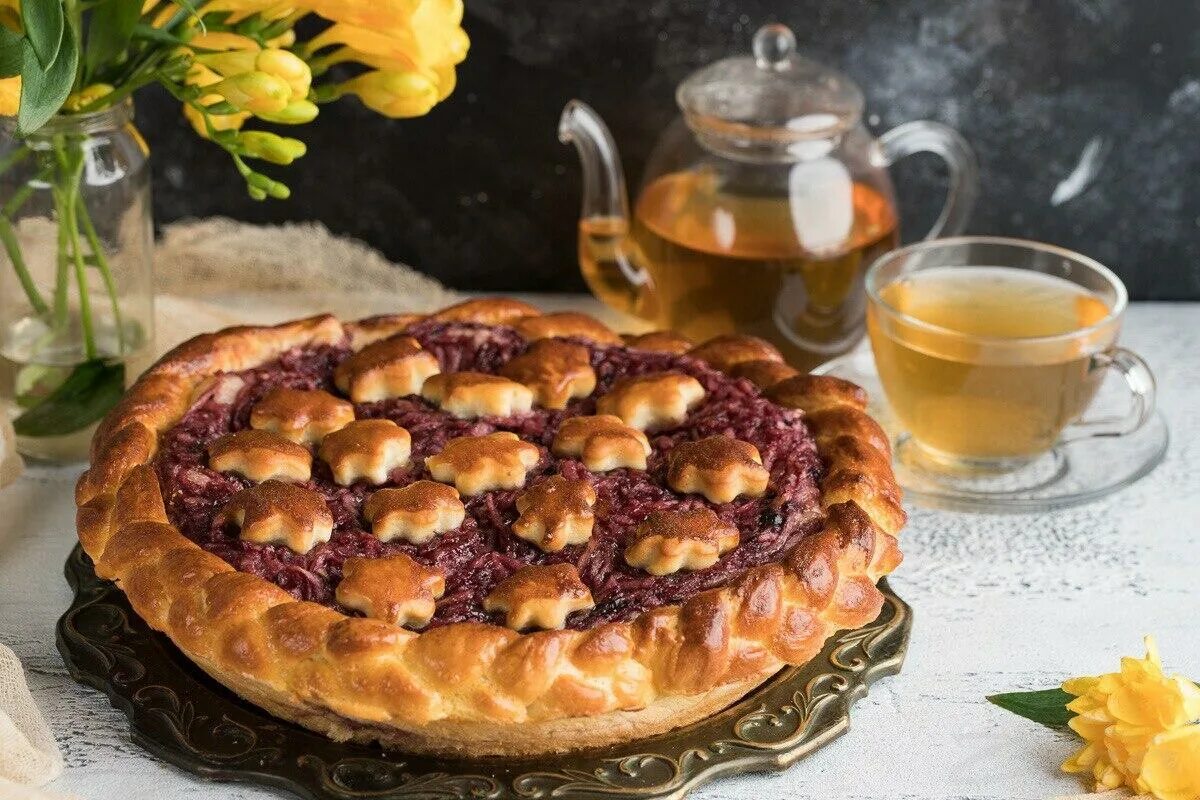 Пирог фото цветов Пирог с брусникой (Светлана Локкина) / Стихи.ру