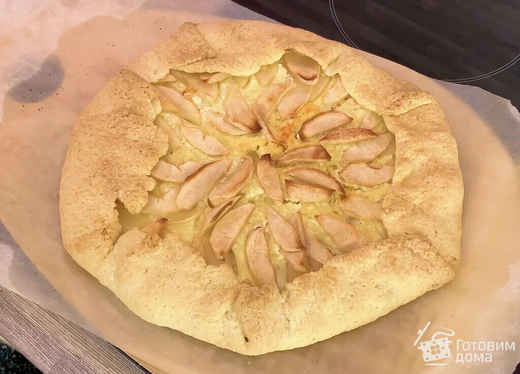 Пирог галета рецепт пошаговый с фото Галета с Яблоками и Творогом. Открытый яблочный пирог - пошаговый рецепт с фото 