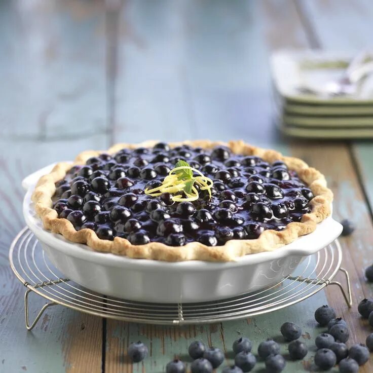 Пирог голубика с фото Fresh Blueberry Pie with Lemon Pastry Recipe Fresh blueberry pie, Blueberry reci