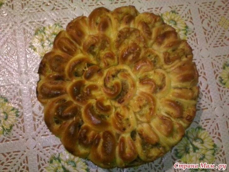 Пирог хризантема с фаршем фото МЯСНОЙ ПИРОГ "ХРИЗАНТЕМА" Receitas, Produtos de massas, Culinaria