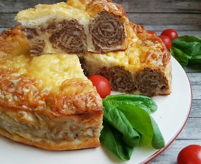 Пирог из фарша в духовке фото Больше не надо возиться с тестом: 5 рецептов выпечки из лаваша Домашняя пчелка Д