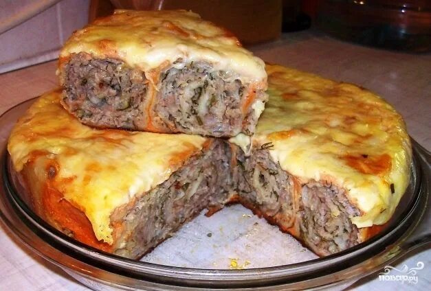 Пирог из фарша в духовке фото Мясо в тесте в мультиварке - пошаговый рецепт с фото на Повар.ру