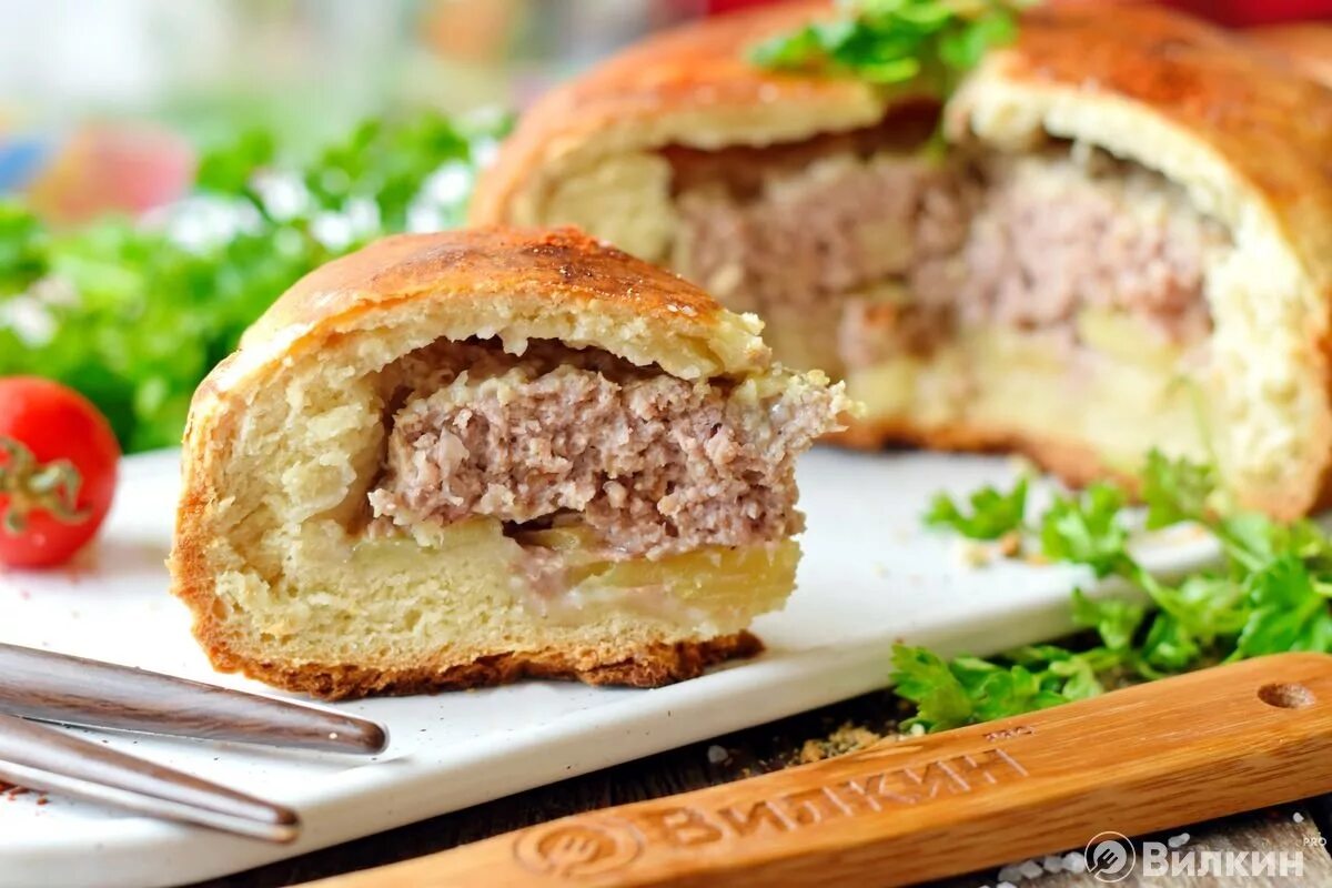 Пирог из фарша в духовке фото Начинка для пирожков из фарша мясного сочная - CoffeePapa.ru