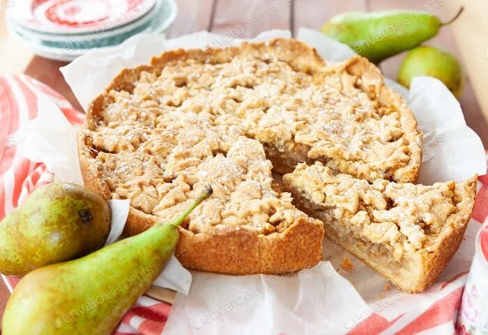 Пирог из груши рецепт с фото простой Homemade apple pear cake photo by BarbaraNeveu on Envato Elements