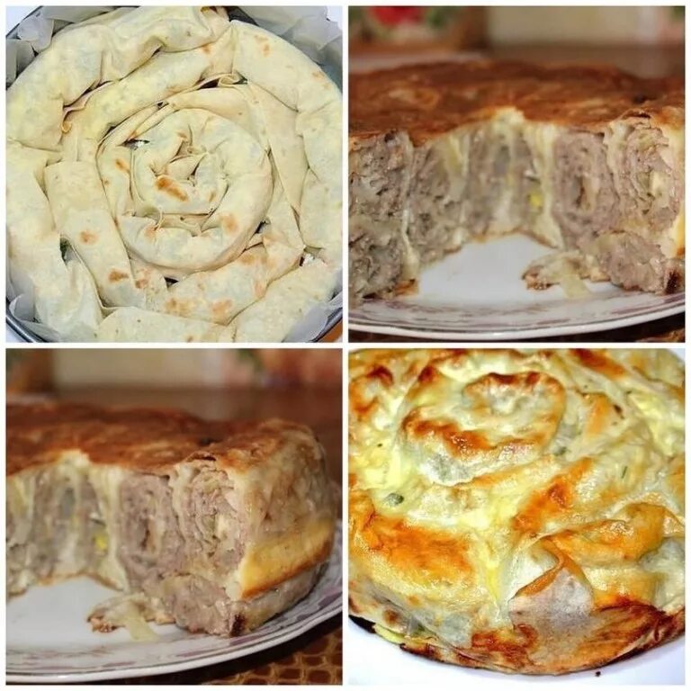 Пирог из лаваша с фото пошагово Пирог с фаршем из лаваша, в заливке.