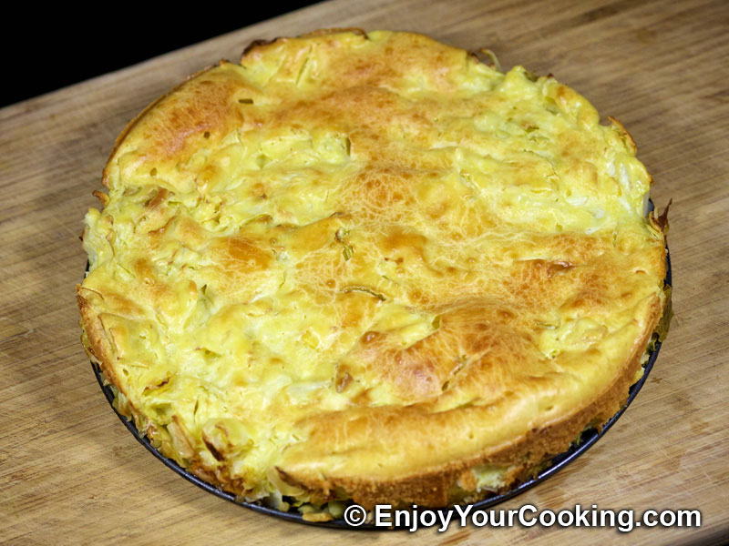 Пирог капуста с яйцом фото Cabbage Baked with Eggs EnjoyYourCooking