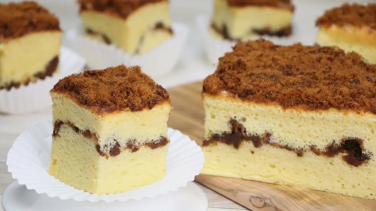 Пирог кастелла рецепт с фото пошагово Castella Abon Cake Kue Castella Jiggly Cake - YouTube