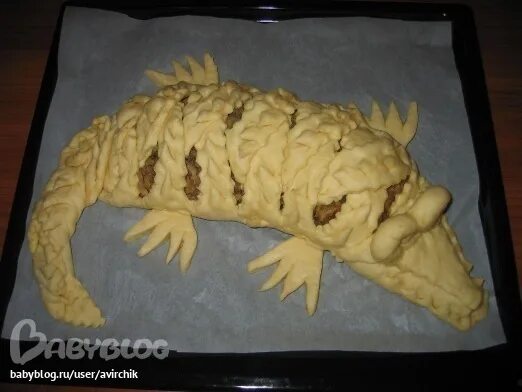 Пирог крокодил пошагово с фото Мясной пирог "Крокодил" форум Babyblog