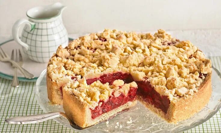 Пирог кухен рецепт с фото пошагово Kirsch-Himbeer-Streuselkuchen Rezept in 2019 Streuselkuchen, Himbeer kuchen und 