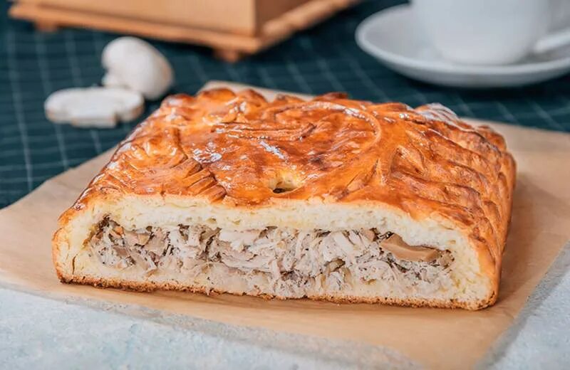 Пирог курица рецепты фото Пирог дрожжевой с капустой и курицей - купить в Москве, цены в интернет-магазина