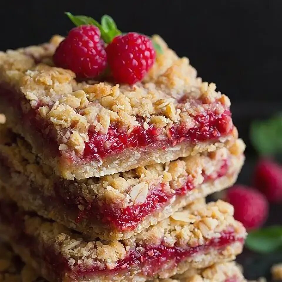 Пирог малиной простой рецепт с фото Delicious Raspberry Oatmeal Cookie Bars Recipe Yummly Recipe Desserts, Raspberry