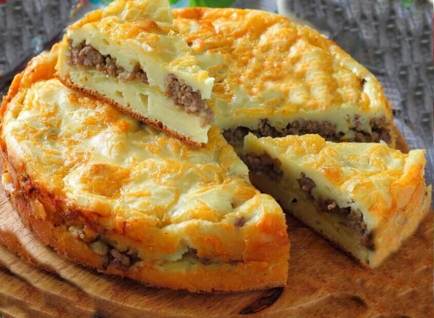 Пирог мясо с картошкой фото пошаговое Пирог мясной на скорую руку. Никакой квашни!!! Рецепты бабушки Аполлинарии Дзен