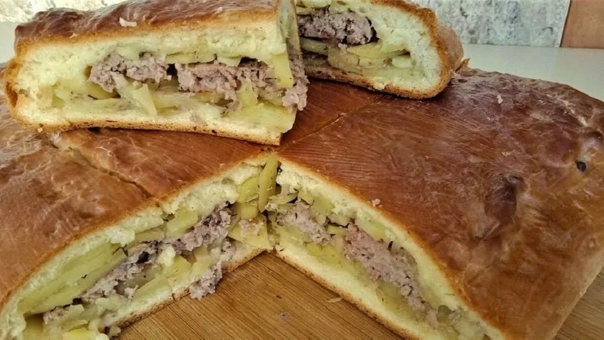 Пирог мясо с картошкой фото пошаговое Пирог с фаршем и картошкой в духовке: пошаговый рецепт
