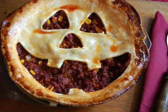 Пирог на хэллоуин фото Jack-O-Lantern Sloppy Joe Pie (Halloween Recipe) Recipe - Food.com Recipe Sloppy