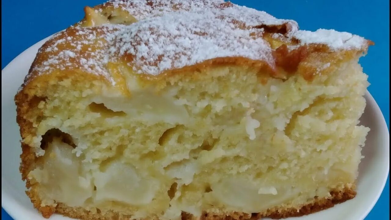 Пирог на кефире пышный фото Пышная ШАРЛОТКА на кефире! Шарлотка с яблоками! Быстрый пирог! Простой Рецепт! П