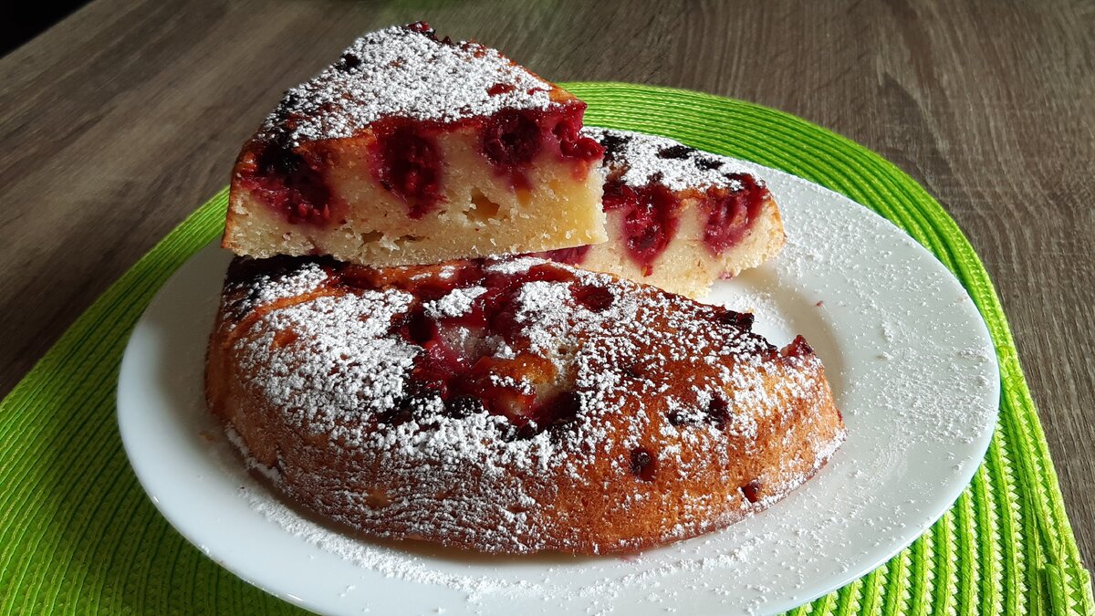 Пирог на кефире пышный фото МАННИК на кефире. ПИРОГ с малиной. Простой рецепт. YUMMY FM/ ВКУСНАЯ ЕДА. Дзен