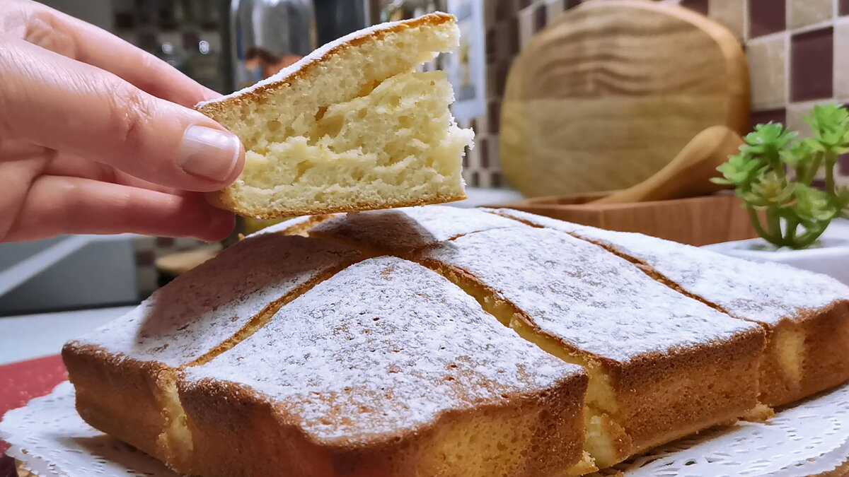 Пирог на сухом молоке фото Пышный молочный пирог, который получается у всех с первого раза. Тесто за 10 мин