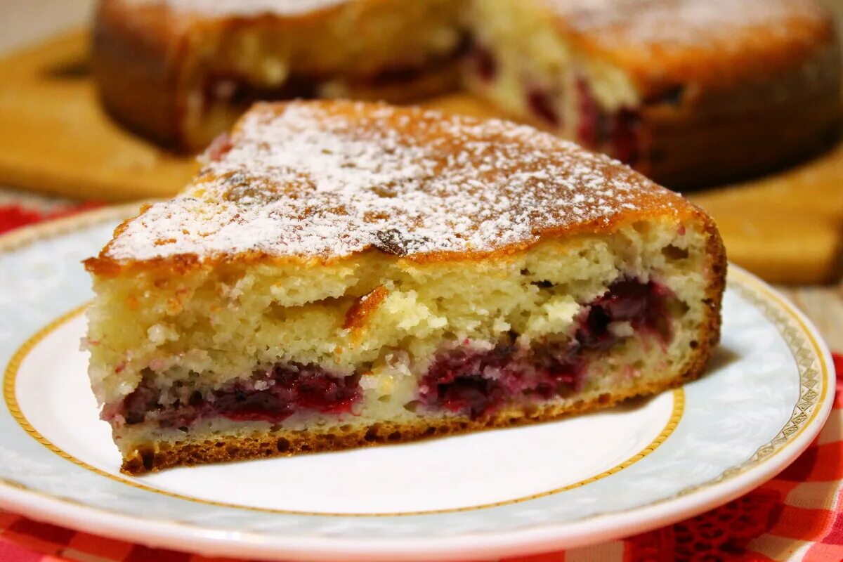Пирог на воде рецепт с фото Простой и очень вкусный пирог на кефире с вишней Я Готовлю... Дзен