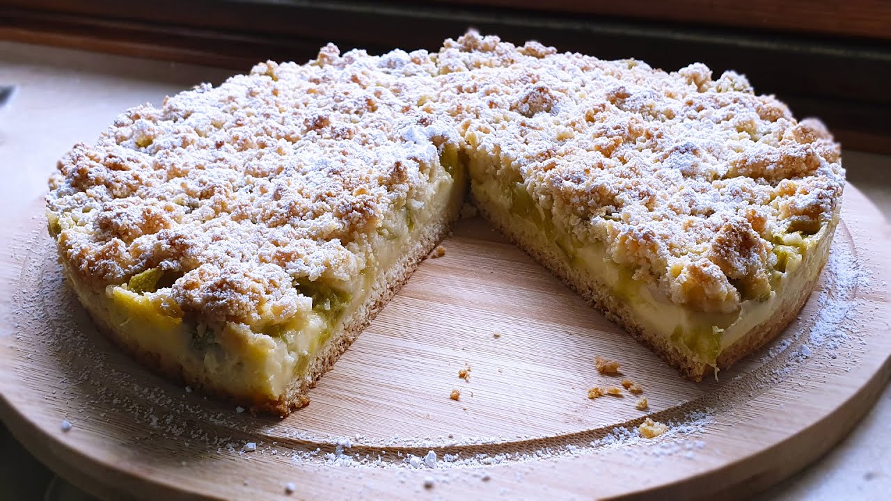 Пирог нежный рецепт с фото ПИРОГ С РЕВЕНЕМ и пудингом САМЫЙ ВКУСНЫЙ И НЕЖНЫЙ РЕЦЕПТ / Rhabarberkuchen / RHU
