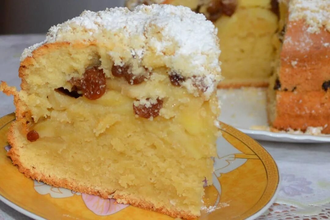 Пирог нежный рецепт с фото Нежный, сочный пирог с яблоками и изюмом