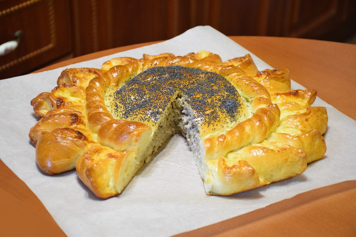 Пирог подсолнух рецепт с фото Пирог "Подсолнух" ✧ с мясом и сыром Марина Super Food Дзен