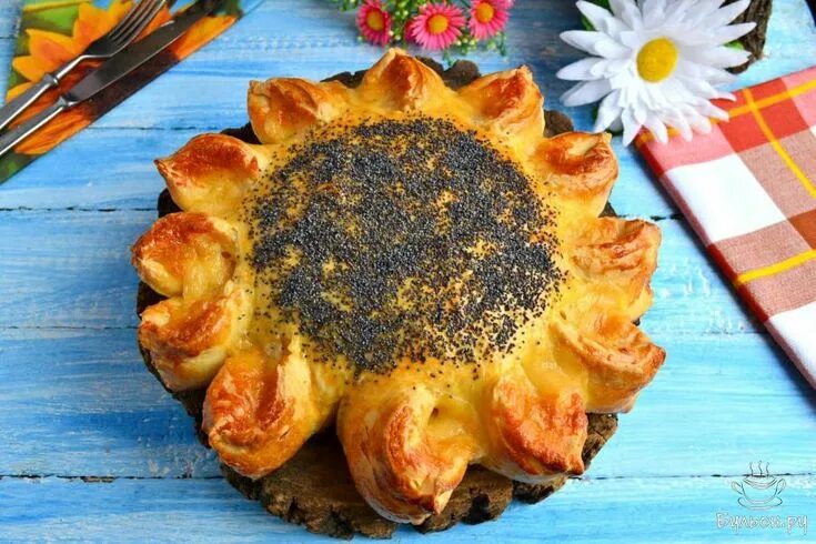 Пирог подсолнух рецепт с фото Пирог с курицей и сыром "Подсолнух" Рецепт Кулинария, Идеи для блюд, Еда